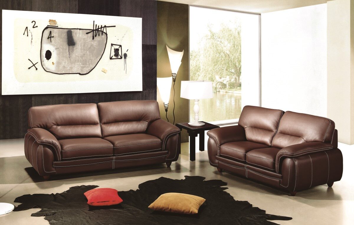 sienna brown leather sofa