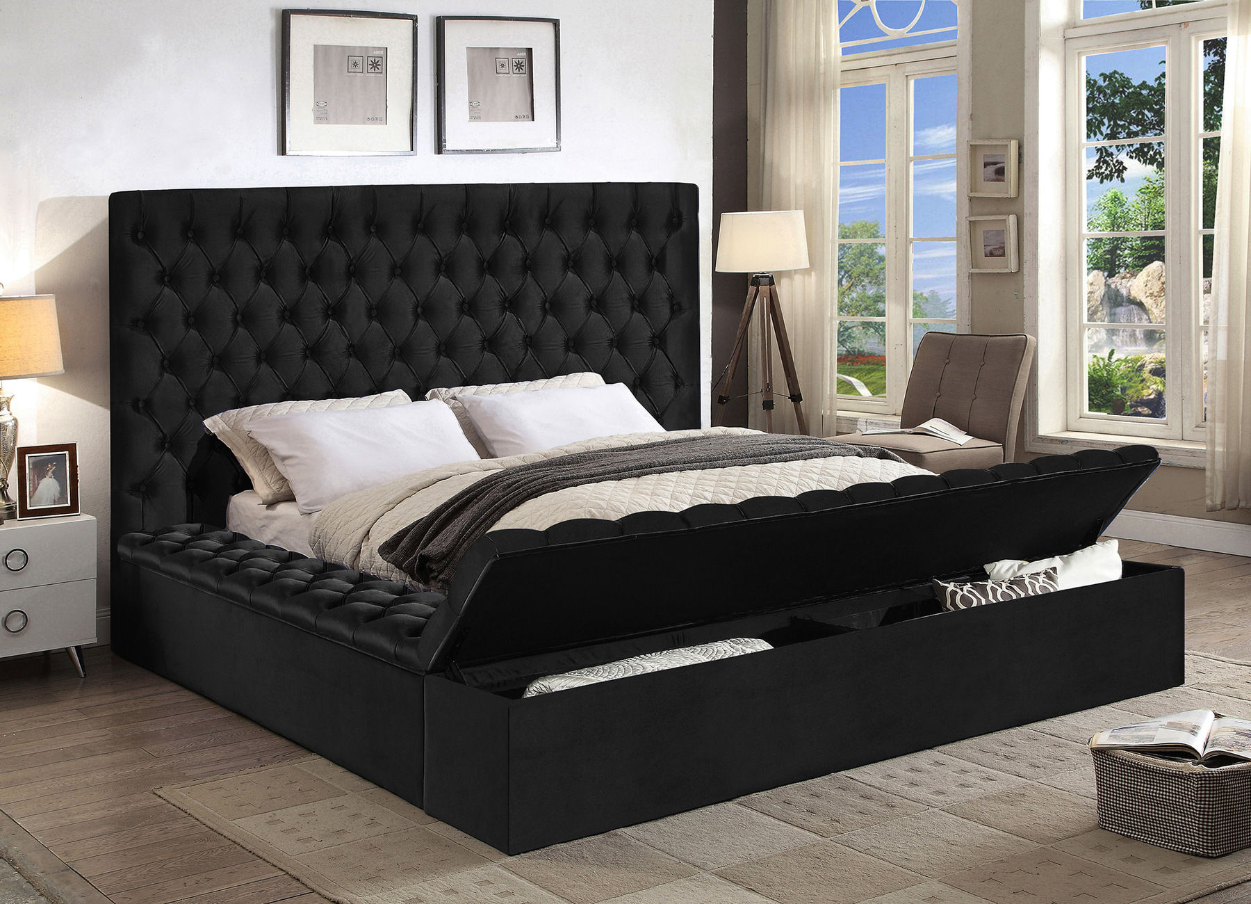 Bliss Black King Size Bed Bliss Meridian Furniture King Size Beds Comfyco Furniture