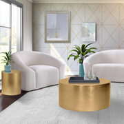 Round cylinder gold contemporary coffee table main photo
