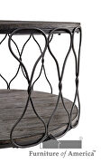 Gray industrial end table w/ twisted metal frame by Furniture of America additional picture 2