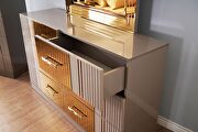 Gold detailed dresser made with wood in gray by Galaxy additional picture 2