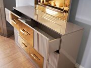 Gold detailed dresser made with wood in gray by Galaxy additional picture 5
