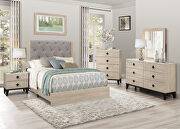 Gray button-tufted fabric upholstered headboard full bed by Homelegance additional picture 11