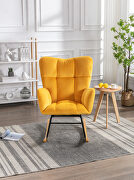 Mid-century modern velvet tufted upholstered rocking chair in yellow by La Spezia additional picture 2