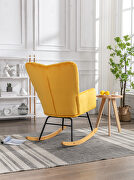 Mid-century modern velvet tufted upholstered rocking chair in yellow by La Spezia additional picture 3