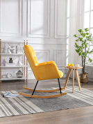 Mid-century modern velvet tufted upholstered rocking chair in yellow by La Spezia additional picture 4