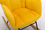 Mid-century modern velvet tufted upholstered rocking chair in yellow by La Spezia additional picture 5