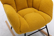 Mid century modern teddy fabric tufted upholstered rocking chair in yellow by La Spezia additional picture 6