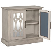 U-style accent gray wooden cabinet with decorative mirror door by La Spezia additional picture 2