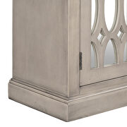 U-style accent gray wooden cabinet with decorative mirror door by La Spezia additional picture 3