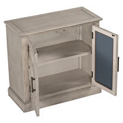 U-style accent gray wooden cabinet with decorative mirror door by La Spezia additional picture 6