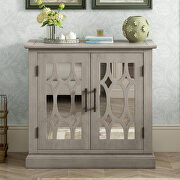 U-style accent gray wooden cabinet with decorative mirror door by La Spezia additional picture 10