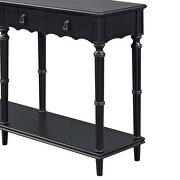 Antique black solid wood console table with 4 front storage drawers by La Spezia additional picture 11
