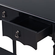 Antique black solid wood console table with 4 front storage drawers by La Spezia additional picture 12
