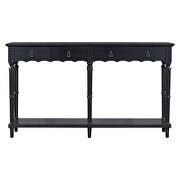 Antique black solid wood console table with 4 front storage drawers by La Spezia additional picture 3