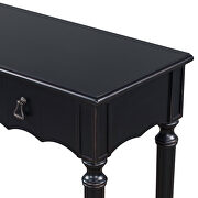 Antique black solid wood console table with 4 front storage drawers by La Spezia additional picture 4