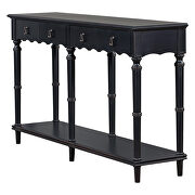 Antique black solid wood console table with 4 front storage drawers by La Spezia additional picture 5