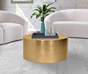 Round cylinder gold contemporary coffee table by Meridian additional picture 2