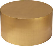 Round cylinder gold contemporary coffee table by Meridian additional picture 3