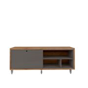53.62 modern shoe rack bed bench with silicon casters in gray and nature by Manhattan Comfort additional picture 2