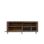 53.62 modern shoe rack bed bench with silicon casters in gray and nature by Manhattan Comfort additional picture 4