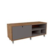 53.62 modern shoe rack bed bench with silicon casters in gray and nature by Manhattan Comfort additional picture 7
