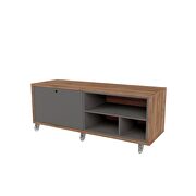 53.62 modern shoe rack bed bench with silicon casters in gray and nature by Manhattan Comfort additional picture 8