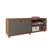 53.62 modern shoe rack bed bench with silicon casters in gray and nature by Manhattan Comfort additional picture 9