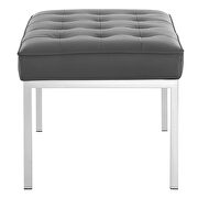 Tufted medium upholstered faux leather bench in silver gray by Modway additional picture 5