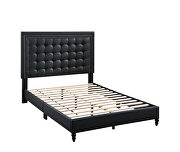 Faux black leather upholstery full size bed by Poundex additional picture 2