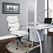Mid back office chair in white main photo