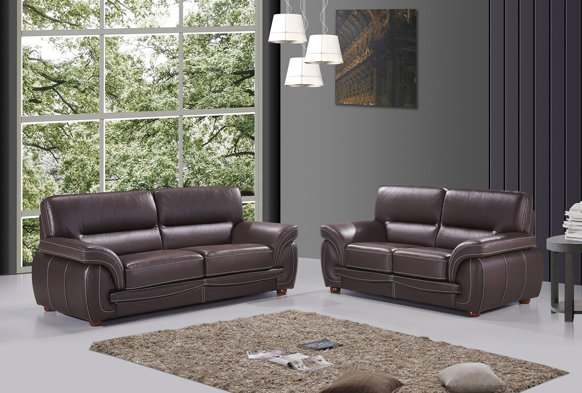 sienna brown leather sofa