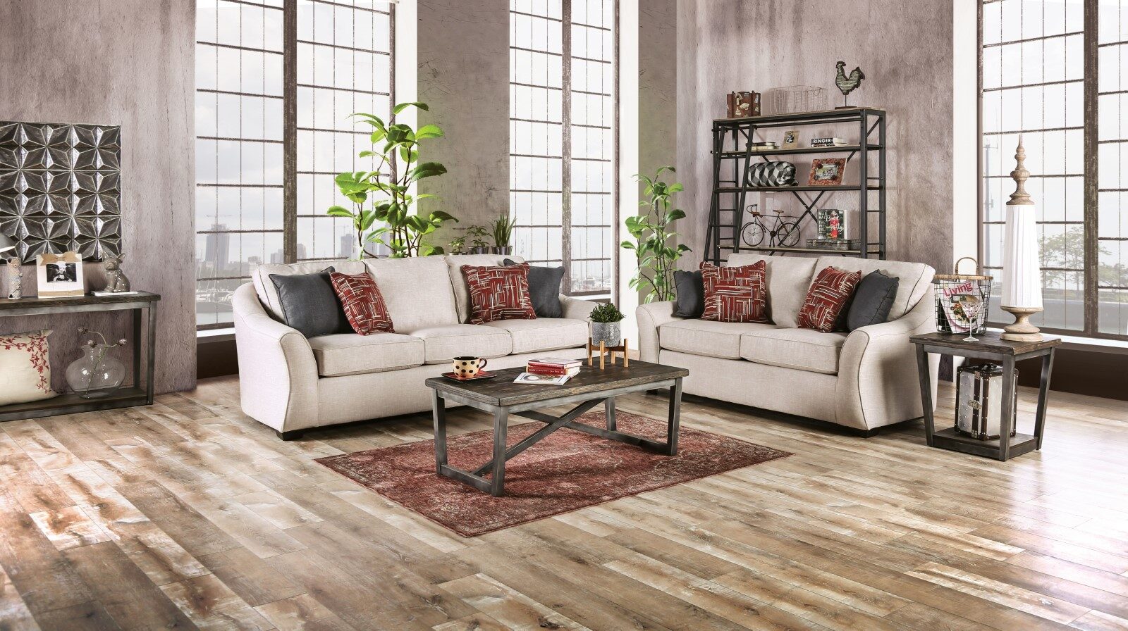Jarrow Ivory Sofa SM8003-SF Furniture Of America Fabric Sofas | Comfyco ...